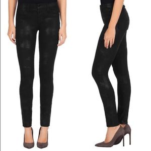 J Brand Coated Super Skinny Jeans in Black Cloud